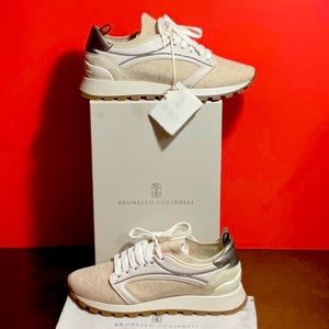 Brunello Cucinelli Women's Beige Sneakers Size 39